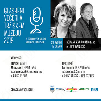 Romana Krajnčan in Jure Ivanušič za slovo od Glasbenih večerov v Tržiškem muzeju