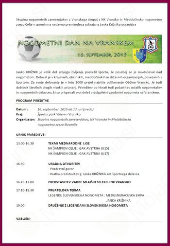 NOGOMETNI DAN NA VRANSKEM