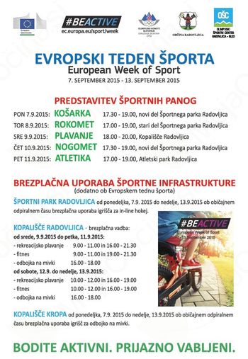 Evropski teden športa (7.-13.9.2015) Evropski teden športa (7.-13.9.2015)