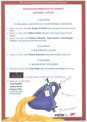 Prireditve za odrasle v Splošni knjižnici Slovenske Konjice