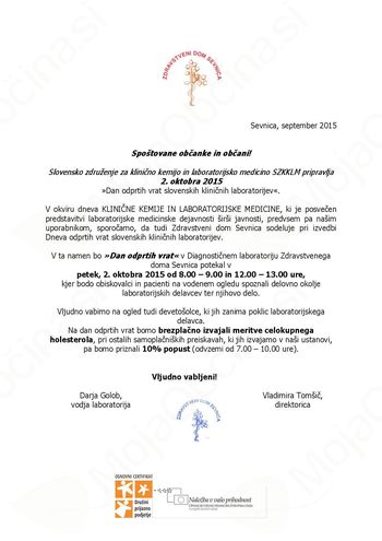 Dan odprtih vrat v diagnostičnem laboratoriju ZD Sevnica 