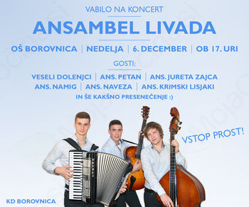 Vabilo na koncert Livade