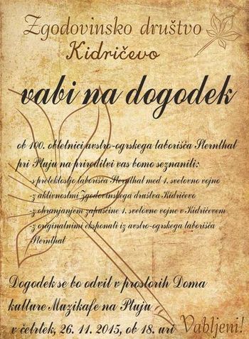 Zgodovinsko društvo Kidričevo vabi v Muzikafe