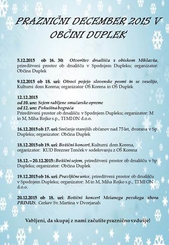 Praznični december 2015 v občini Duplek 