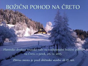 BOŽIČNI POHOD NA ČRETO