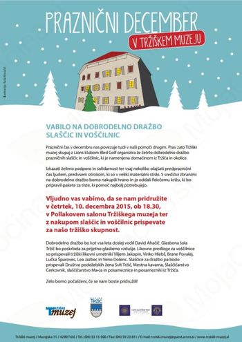 Vabilo na dobrodelno dražbo slaščic in voščilnic