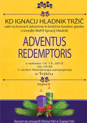 Koncert božične koralne glasbe ADVENTUS REDEMPTORIS