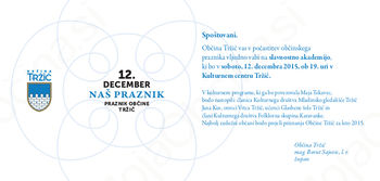 12. december je praznik Občine Tržič