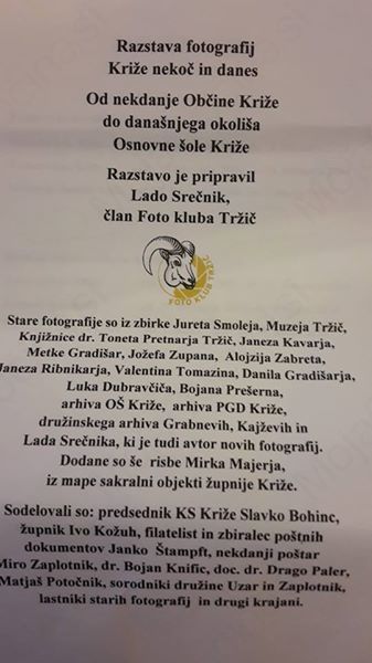 Razstava fotografij Križe nekoč in danes