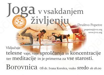 Joga v vsakdanjem življenju v Borovnici: pomladanski semester vadbe na OŠ dr. Ivan Korošec