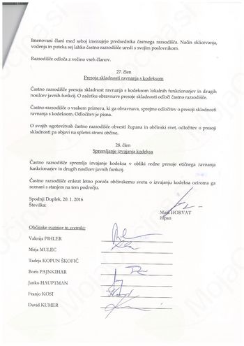 Podpisan kodeks ravnanja izvoljenih predstavnikov na lokalni ravni