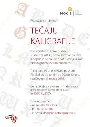 Tečaj Kaligrafije Tečaj Kaligrafije