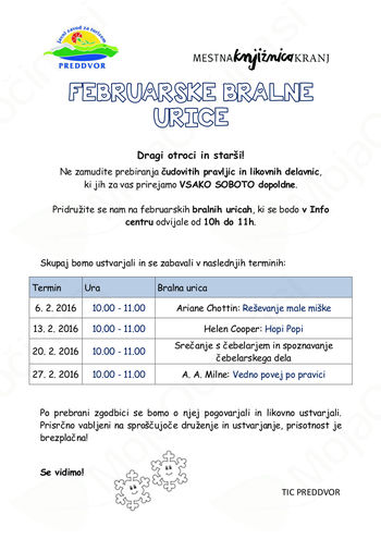 Februarske bralne urice