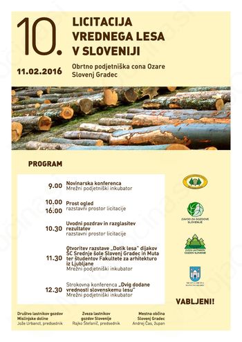Vabilo na licitacijo lesa, strokovno konferenco in razstavo "Dotik lesa" Vabilo na licitacijo lesa, strokovno konferenco in razstavo "Dotik lesa"