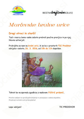 Bralne urice v marcu