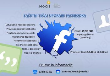 Začetni tečaj uporabe Facebooka