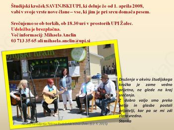 ŠTUDIJSKI KROŽEK SAVINJSKI UPI VABI V SVOJE VRSTE NOVE ČLANE
