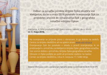 Pridobitev pravice do označevanja čipk z označbo "Idrijska čipka"