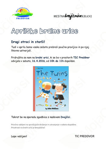 Aprilske bralne urice v TIC-u