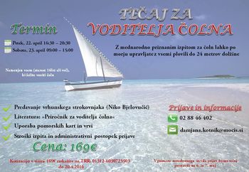 Tečaj voditelja čolna Tečaj voditelja čolna