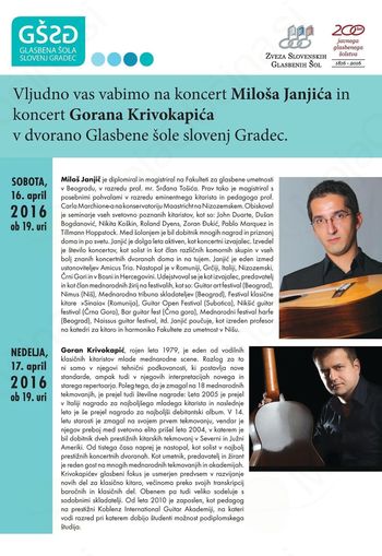 Kitarski koncert Miloš Janjić in Goran Krivokapić 