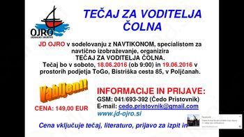 Tečaj voditelja čolna Tečaj voditelja čolna