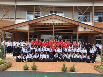 Judoisti JK Acron SG na sprejemu na srednji šoli v mestu Aya na Japonskem