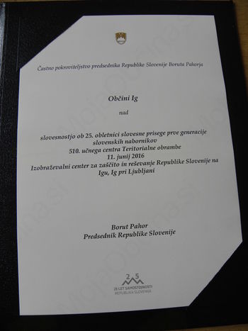 Občini Ig podeljeno častno pokroviteljstvo