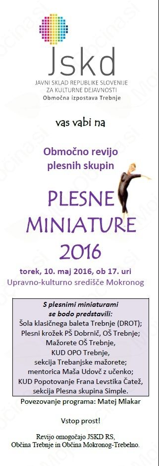 Območna plesna revija: Plesne miniature 2016
