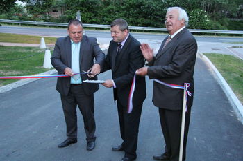 Prerez traku pred paviljonom v graščinskem parku