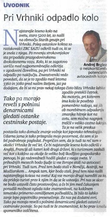 Najstarejše kolo in turizem