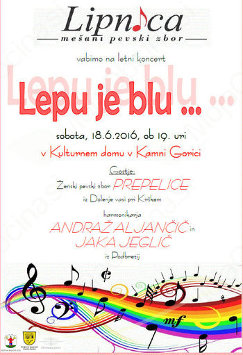 Letni koncert MePZ Lipnica - 'Lepu je blu...'