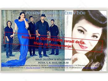 Maja Založnik & Moonshine v Žički kartuziji - ODPOVED KONCERTA Maja Založnik & Moonshine v Žički kartuziji - ODPOVED KONCERTA