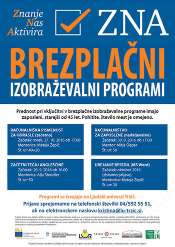 Brezplačni izobraževalni programi za zaposlene