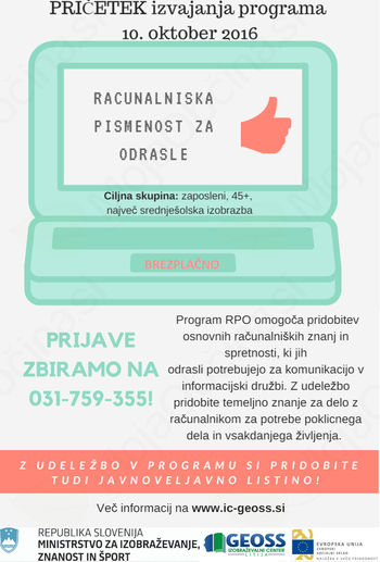CENTER ZA PRIDOBIVANJE KOMPETENC ZASAVJE 2016-2019