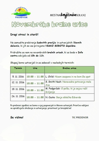 Novembrske bralne urice