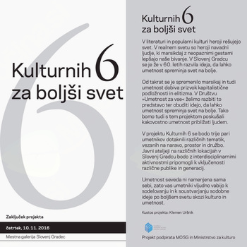 Bliža se zaključek projekta Kulturnih 6