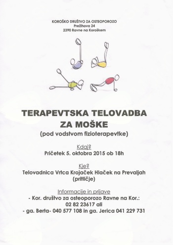 Terapevtska telovadba v društvu za osteoporozo