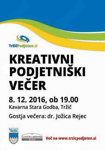 Kreativni podjetniški večer z dr. Jožico Rejec
