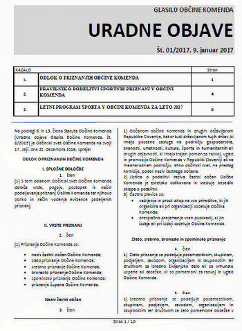 Uradne objave 01/2017