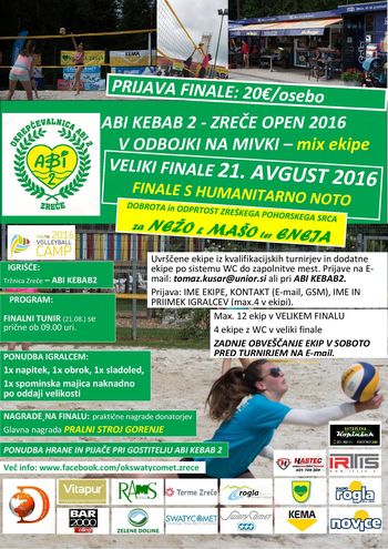 ZREČE OPEN 2016 - FINALE ODBOJKA NA MIVKI