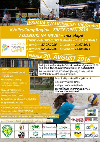 VolleyCampRogla - ZREČE OPEN 2016 4. turnir - mix. ekipe