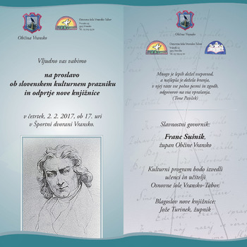 PROSLAVA OB SLOVENSKEM KULTURNEM PRAZNIKU