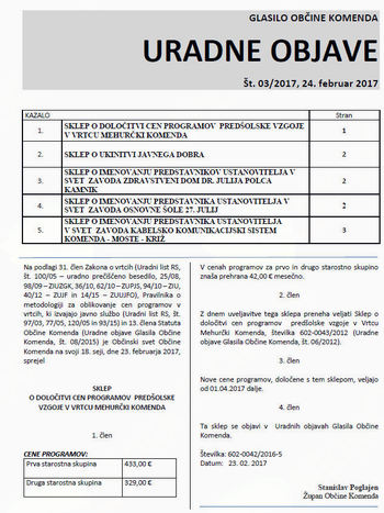  Uradne objave št. 03/2017