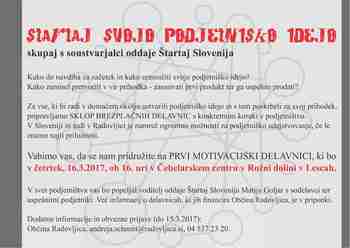 Štartaj svojo podjetniško idejo - vabilo na brezplačne delavnice
