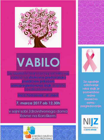 TEDEN BOJA PROTI RAKU 6. – 10. marec 2017