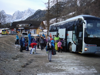 Prihod avtobusov v Kranjsko Goro