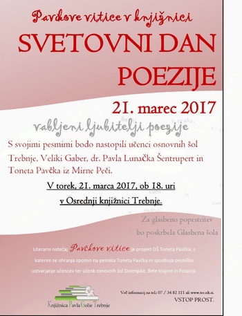 Pavčkove vitice v knjižnici na svetovni dan poezije