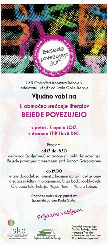 BESEDE POVEZUJEJO 2017: 1. območno srečanje literatov Mirnske in Temeniške doline