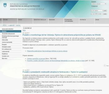 Podatki ARSA o monitoringu tal in čiščenju Tojnice po požaru v podjetju Kemis